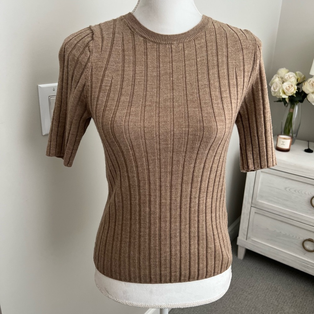 Banana Republic Brown Ribbed Knit Top